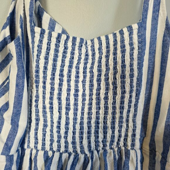 EUC Old Navy Smock Style Striped Dress - TALL - Linen/Rayon - Picture 3 of 7